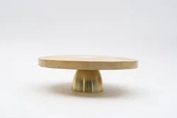 Mary Square Gold and Wood Cake Stand