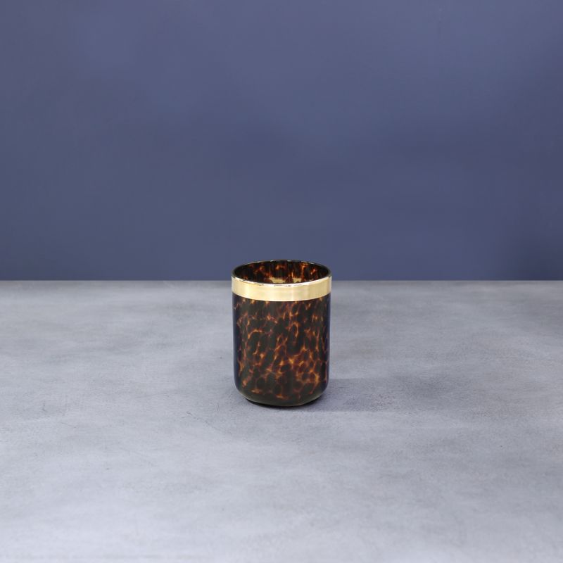 GLASS Tortoise/Gold Tumbler Set of 4