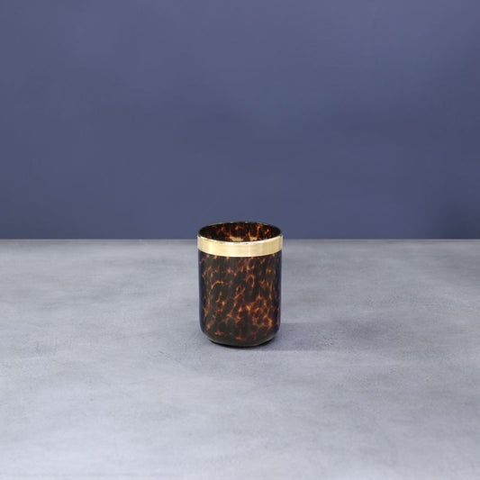 GLASS Tortoise/Gold Tumbler Set of 4