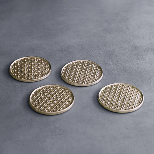 SIERRA MODERN Rattan Coaster Set/4