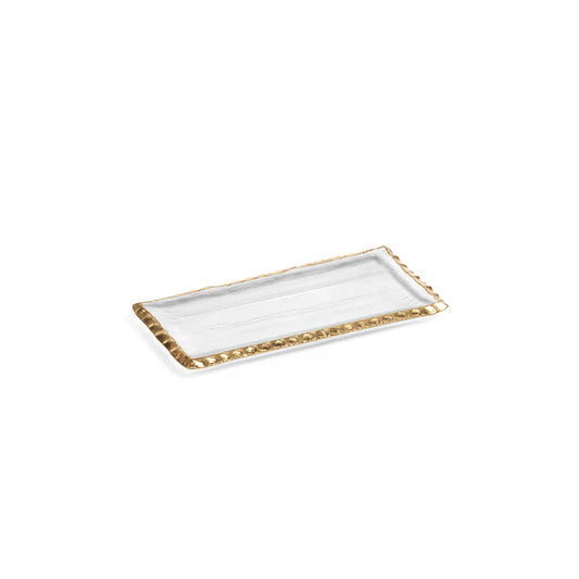 Textured Small Tray w/ Gold Rim