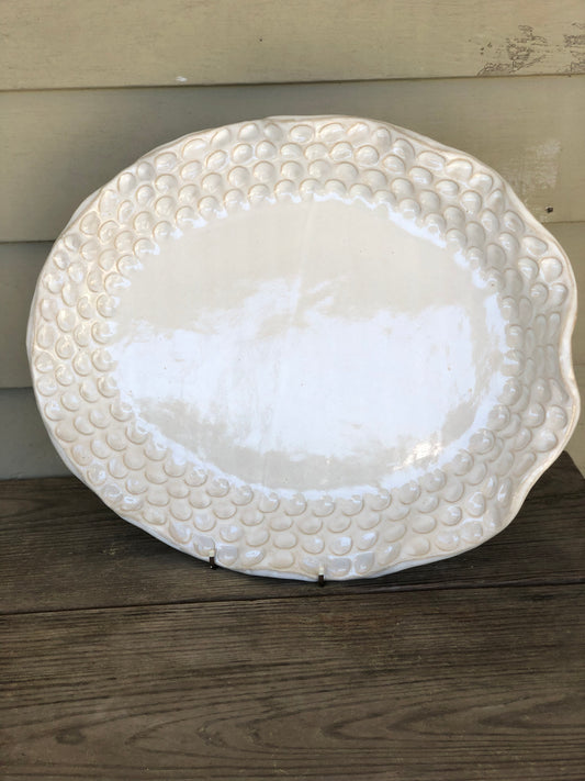 Fingerprint Large Oval Tray