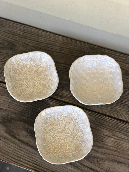Fingerprint Small Square Bowl