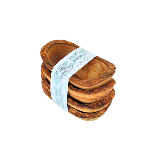 Olive Wood Dip Bowls Rustic