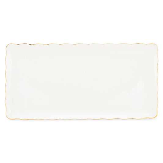 Ceramic Platter with Gold Rim