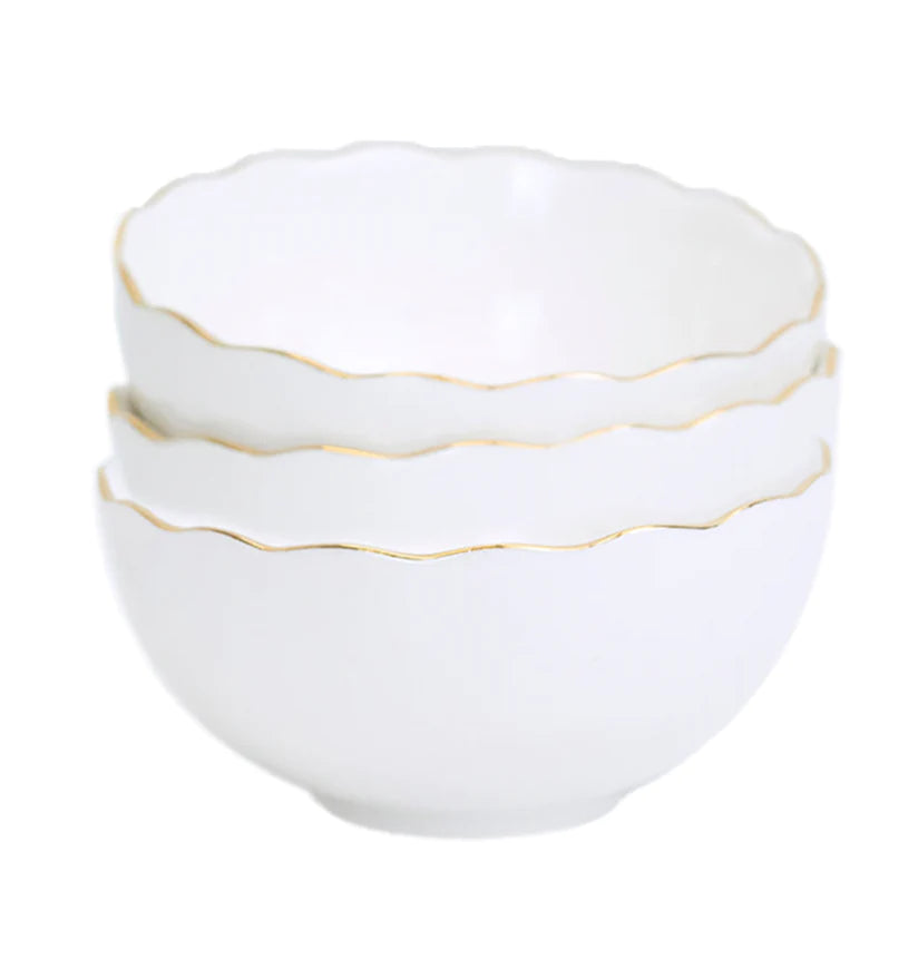 Gold Rim Bowl Set of 3