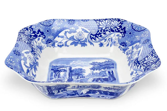 Blue Italian Square Serving Bowl