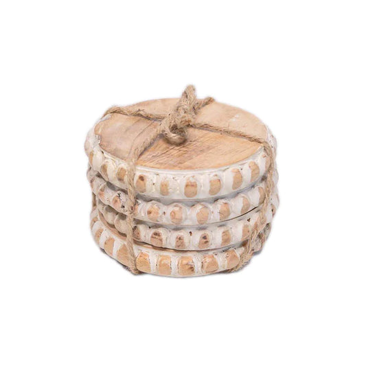 Beaded Wood Coasters