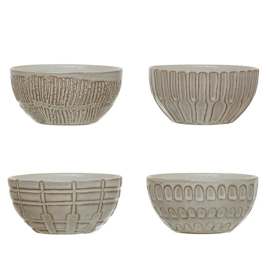 Small Stoneware Imprinted Bowl