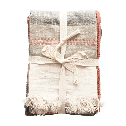Cotton Towel Set Mauve and Grey