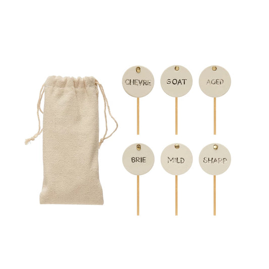 Stoneware/Stainless Cheese Marker Set/6