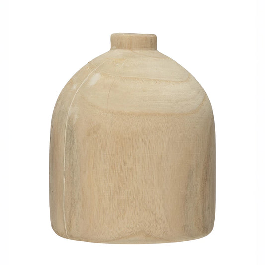 Natural Paulownia Wood Vase Small