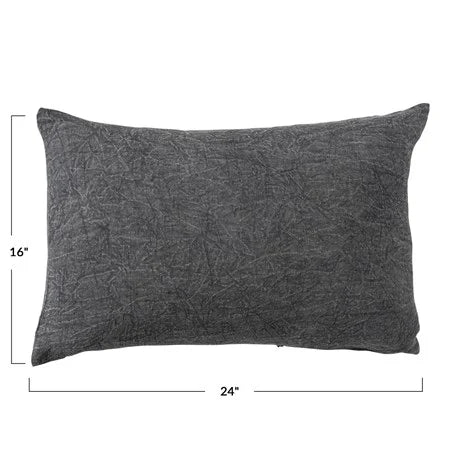 Stonewashed Linen Lumbar Pillow 24"x16"