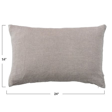 Stonewashed Linen Lumbar Pillow 24"x16"