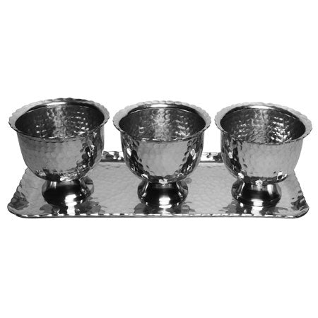 Small Hammered Tray with Bowls