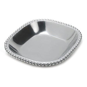 Large Shallow Beaded Square Bowl