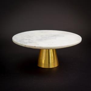 Marble and Gold Round Cake Stand