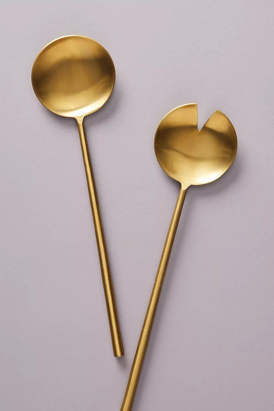 Gold Salad Server Set