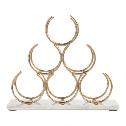 Gold and Marble Wine Rack