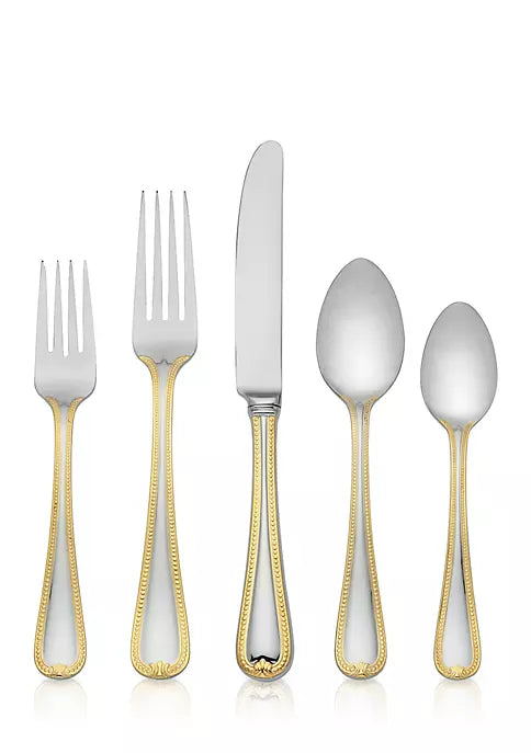 Vintage Jewel Gold 5 Piece Place Setting